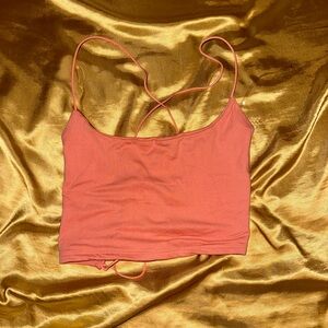 Windsor Coral Strappy Back Crop Top